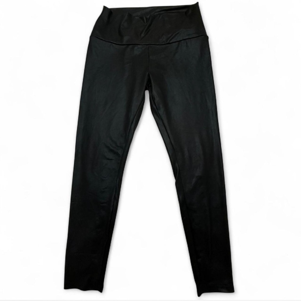 Black High-Waisted Leggings Leather Look Women’s